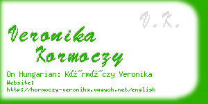 veronika kormoczy business card